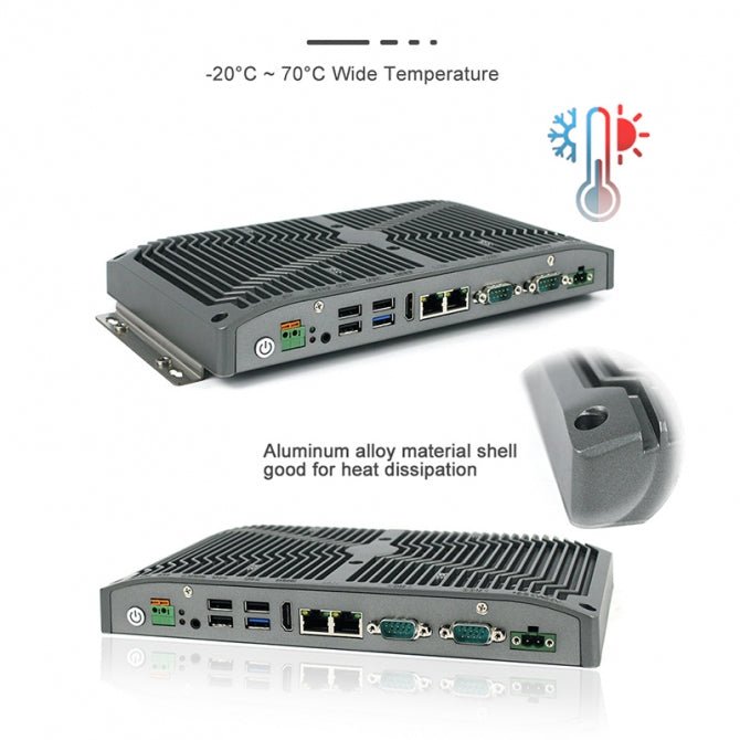 Industrial Fanless PC, 8th Gen Intel Core i7, Low-Profile