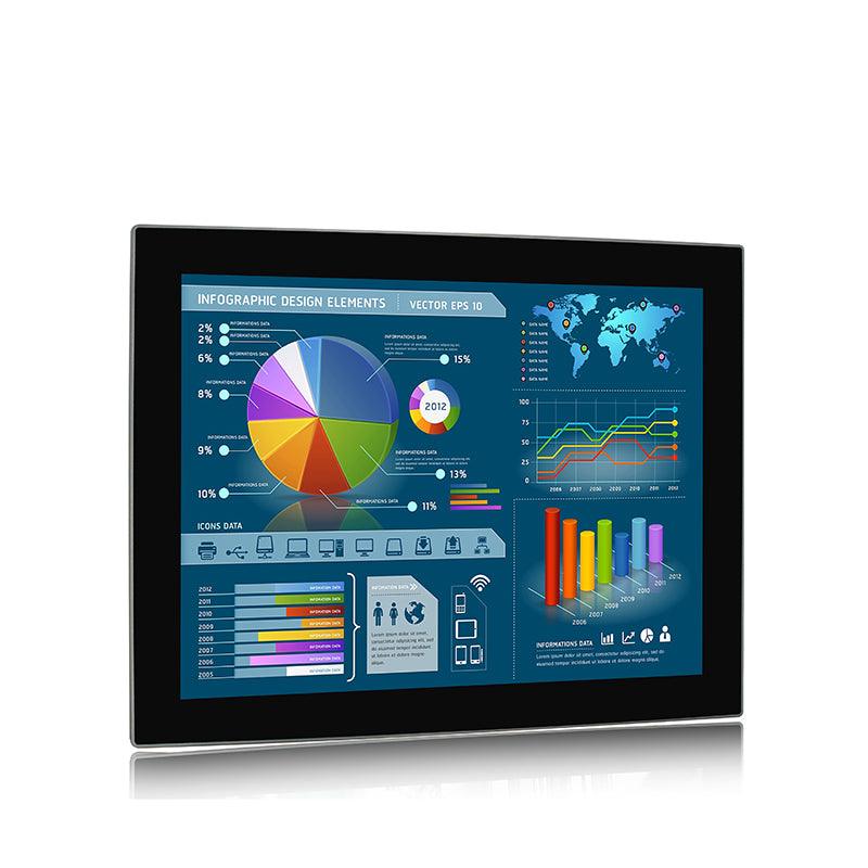 15" Industrial Touchscreen Monitor, IP65 Waterproof, 1024x768(4:3) - 729275