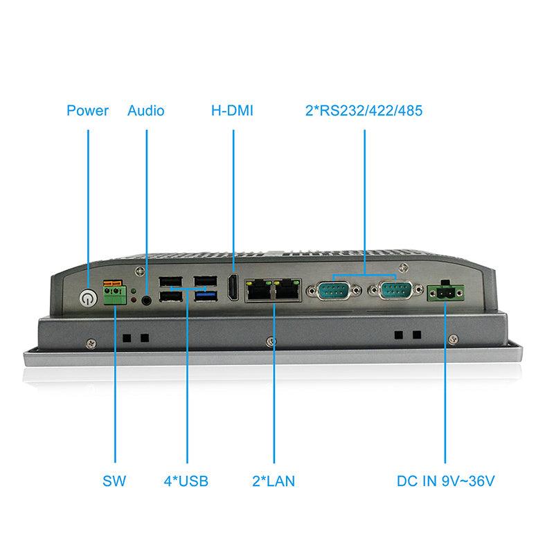 10" Industrial Touchscreen Panel PC, IP65 Waterproof, i5-8265U, Fanless, 1280x800 - 324633