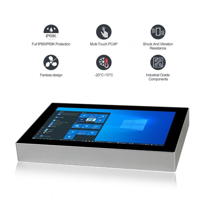 12.1" Panel PC, Fully Enclosed, Submersible Waterproof, 1280x800(16:10), Capacitive Touch, Celeron - 83147
