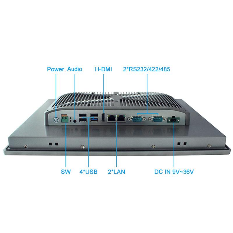 15" Industrial Touchscreen Panel PC, IP65 Waterproof, Celeron-J1900, Fanless, 1024x768 - 823875