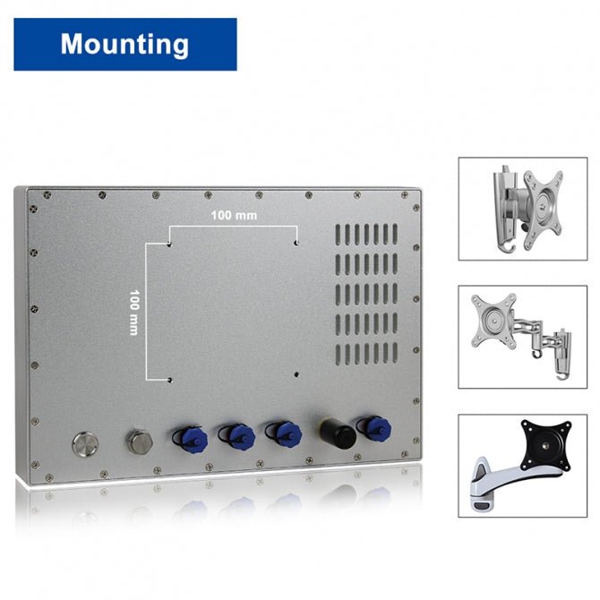 12.1" Panel PC, Fully Enclosed, Submersible Waterproof, 1280x800(16:10), Capacitive Touch, Celeron - 590040