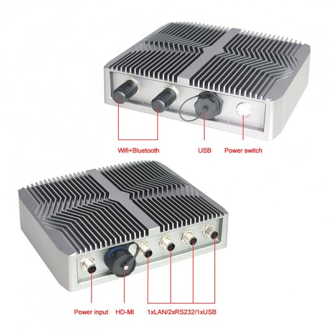 Industrial Fanless PC, 8th Gen Intel Core i5, IP69K Waterproof, Mini