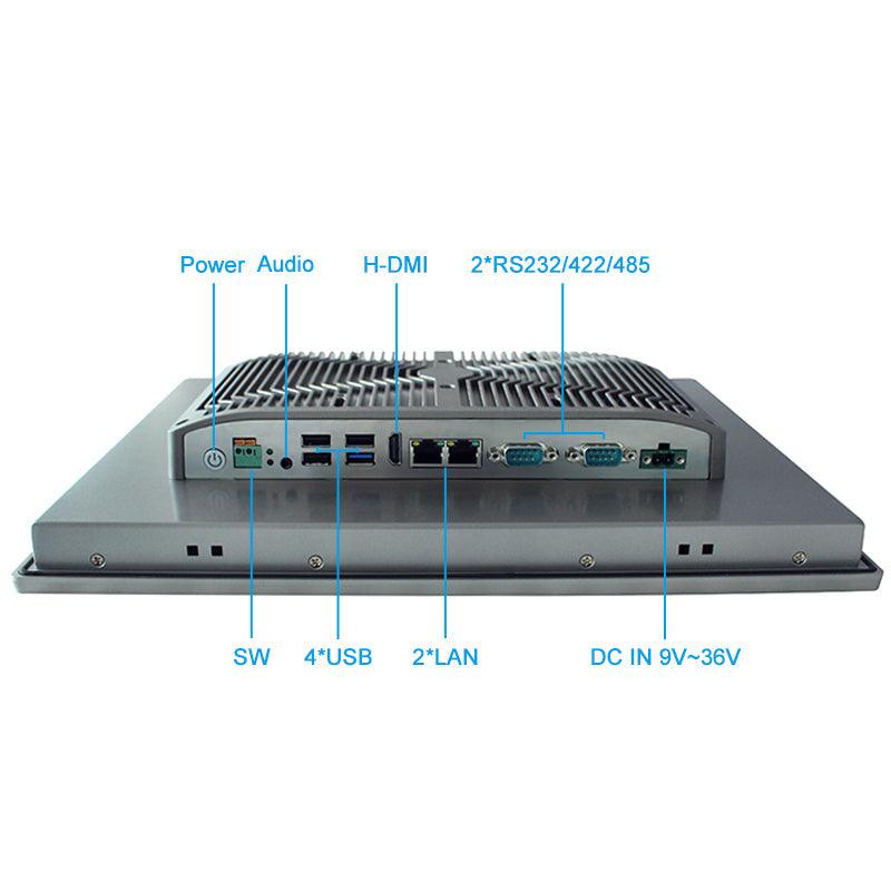 15" Industrial Touchscreen Panel PC, IP65 Waterproof, i5-8265U, Fanless, 1024x768 - 155368