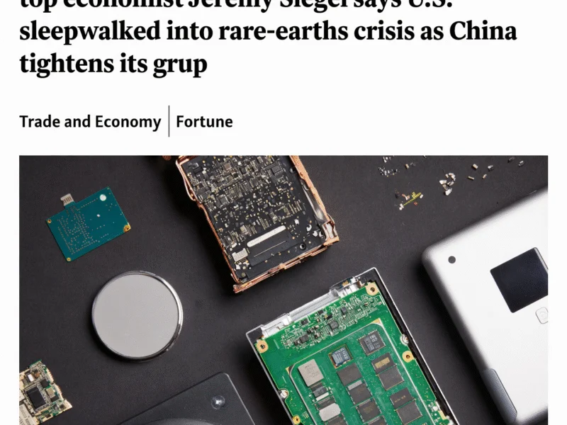 Rare Earth Crisis: U.S. Sleepwalked Into China Dependency, Warns Top Economist